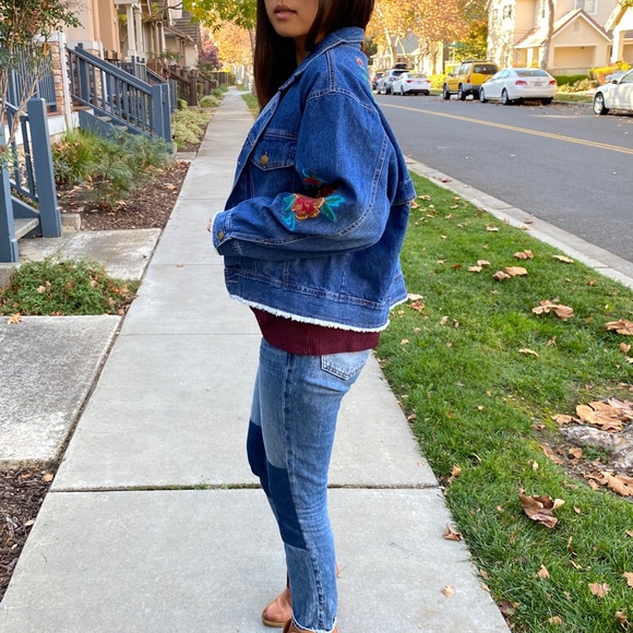 Embroidered Dolman Denim Jacket - Picture 8 of 10